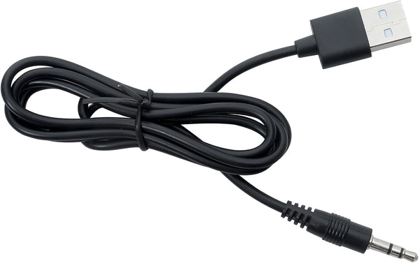 3.5mm Male AUX Audio Jack Cable to USB 2.0 Adapter Cord for Wireless Bluetooth Headphones, Black