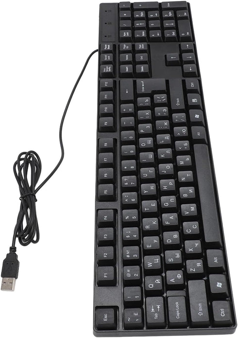 BTSEURY K1800 USB Wired Gaming Keyboard 104 Keys, Minority Language, 4.9ft Cable, Ergonomic