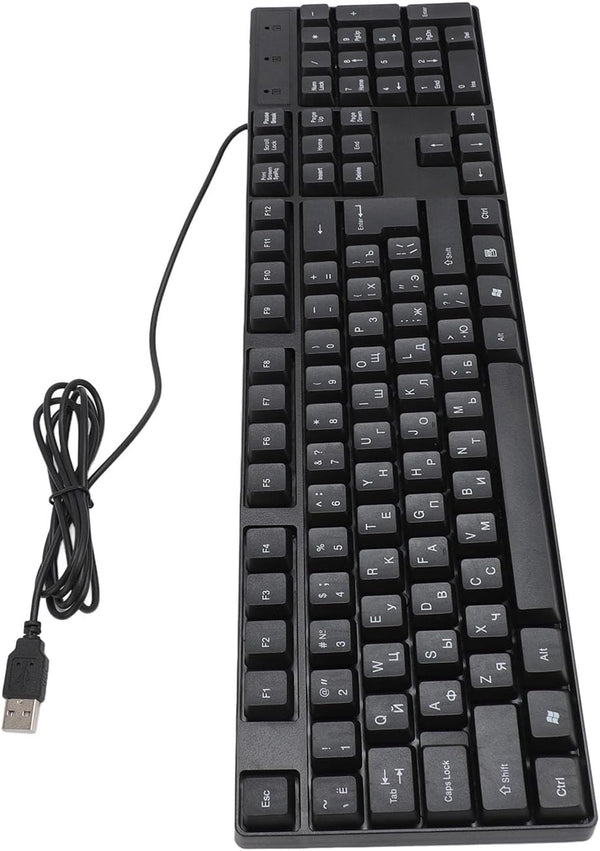 BTSEURY K1800 USB Wired Gaming Keyboard 104 Keys, Minority Language, 4.9ft Cable, Ergonomic