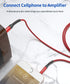 JSAUX 4FT Stereo Audio Cable, 6.35mm Male to 3.5mm Male TRS, Bidirectional for Guitar, iPod, Laptop, Speaker, Red