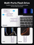 AUAMOZ 256GB 17/16/15/14/13/12/11, (1 Pack-Lavender Mini Dual Interface Flash Drive, Portable Memory Stick Compatible