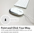Macally Silent Wired Mouse, Slim & Compact USB Mouse for Apple Mac or Windows PC Laptop/Desktop (White)