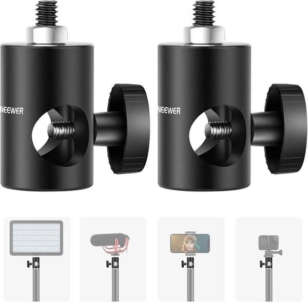 Neewer Rapid Adapter with 1/4" Screw 2-Pack, Multi-Functional Light Stand Tip Adapter for Studio Monitor Stand, Camera