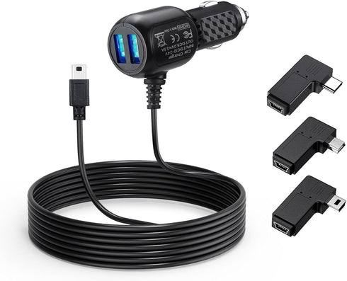 YEAOI Mini USB Dash Cam Power Cord for Rove R2-4K, Car Charger Cable