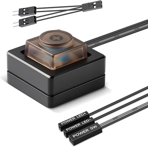 DPVPER Aluminum PC Power Button, External Computer Power Button, PC Power Switch with
