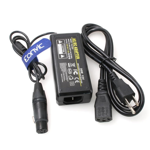 Eonvic 4 Pin XLR Female 12V 3A AC DC Power Adapter Cable for Aja Ki Pro Cooper CS104 Fostex