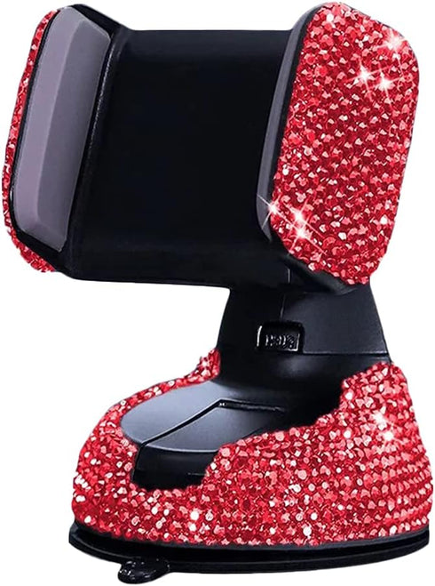 SUNCARACCL Bling Car Phone Holder, 360° Adjustable Crystal Auto Phone Mount, Universal Rhinestone Stand for Windshield