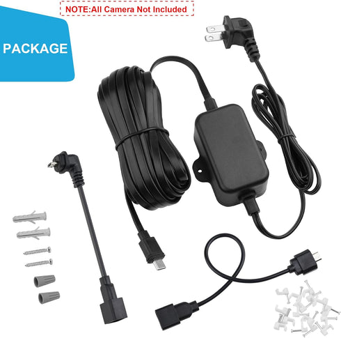 30ft Weather Resistant Power Adapter for Blink Mini 2, Blink Outdoor 4 (4th Gen)(3rd Gen)/Mini, Black