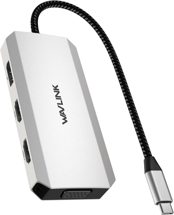 WAVLINK USB-C Quad Display Docking Station, 4K Triple Monitor Laptop Dock Hub for