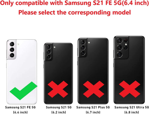 Samsung Galaxy S21 FE 5G Case - Heavy Duty, Military Grade, Shockproof, Dropproof, Dust-Proof (Black)