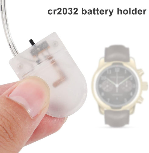 5pcs Button Battery Holder with Switch for CR2032 Coin Cell Battery, Storage Boxes with Wires (Clear)