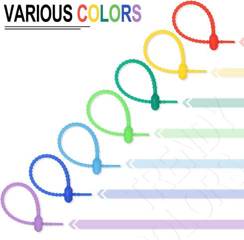 MECCANIXITY 15 Pack Silicone Cable Ties, 8.5 Inch Reusable Zip Ties for Home Office Kitchen Organizer