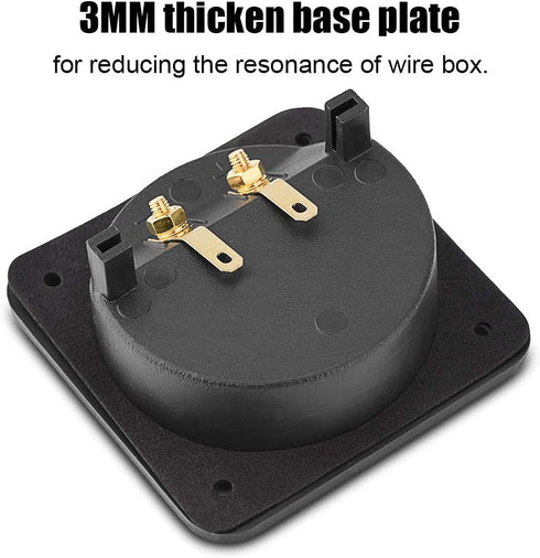 Speaker Box Terminal Cup, Square Double Binding Post Subwoofer Box Terminal Plates for DIY Home Car Stereo Speaker