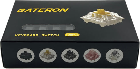 Gateron KS-3X1 Pro V2 Milky Yellow Pre-lubed Switches, 5-Pin Linear Switches Compatible with All MX Mechanical Keyboard