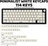 Milky White 114 Keys PBT Keycaps, Minimalist Style Custom Double Shot Cherry Profile Keycaps for ANSI Layout Mechanical