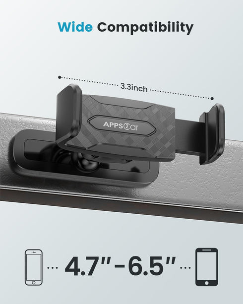 APPS2Car Gym Magnetic Phone Holder, 360 Adjustable, Compatible with 4.7-6.5" Smartphones, Alloy Base, Black