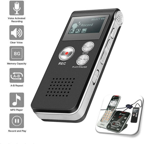 TEAMWILL 8GB Paranormal Ghost Hunting Equipment Digital EVP Voice Activated Recorder USB