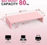 TEAMIX Pink Monitor Riser, 20L Inch Wood Stand for Desk, Sturdy TV/Screen/PC/Printer Riser with Storage (Pink, 20 inch)
