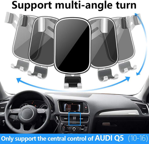 LUNQIN Car Phone Holder for Audi Q5 2010-2016 - Best Phones Mount Cell Cradle Charging Navigation Bracket