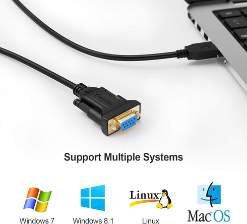 CableCreation USB to RS232 Serial Adapter (FTDI Chipset), Gold Plated DB9 Converter Cable for Windows and Mac OS X