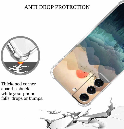 Sunset Nature Landscape Case for Samsung Galaxy S23, Wilderness Night Art Pattern Soft TPU Full Cover Case