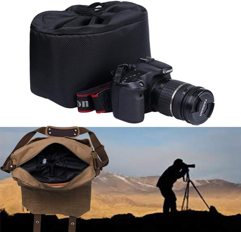 Shockproof Camera Insert Bag for SLR DSLR Mirrorless Camera with Adjustable Dividers, Water Resistant Pouch
