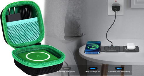 Khanka Hard Travel Case for Iseyyox/RTOPS/Hicober/UCOMX Nano 3 in 1 Wireless Charger, Magnetic Foldable Charging