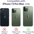 iPhone 13 Pro Max Leather Wallet Case, 6.7-Inch Zipper Shockproof Card Holder & Anti-Theft Lanyard, Crossbody Bag Black