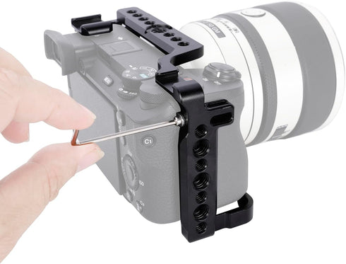 NICEYRIG Cage for Sony Alpha A6700 Mirrorless Camera with QD Hole, NATO Rails & Cold Shoe Mounts