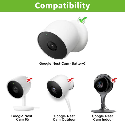2 Pack 10ft/3m Power Cable Compatible with Google Nest Cam Outdoor or Indoor, Battery - Weatherproof Outdoor Power Cord with USB Power Adapter for Nest Camera (Battery) - White by delilyn