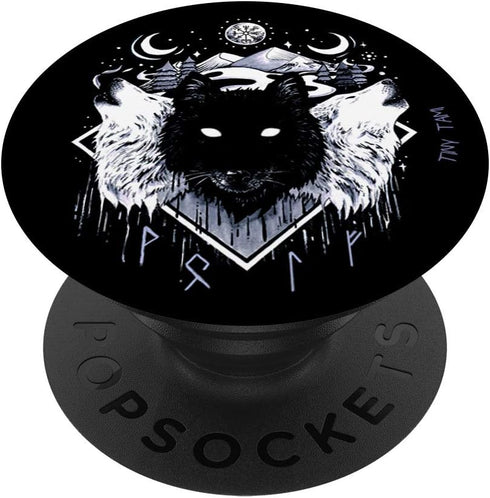 PopSockets Swappable PopGrip, Wolves pack Fenris, Skoll and Hati Viking runes Valhalla