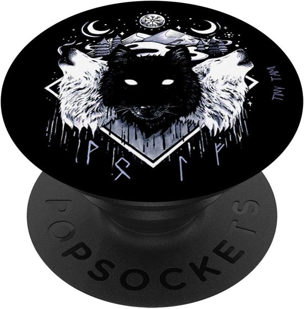 PopSockets Swappable PopGrip, Wolves pack Fenris, Skoll and Hati Viking runes Valhalla