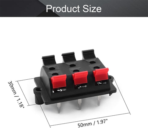 Fielect WP6-3 Speaker Spring Connection Clip, 6 Way Terminals Strip Block Jointing Clamp