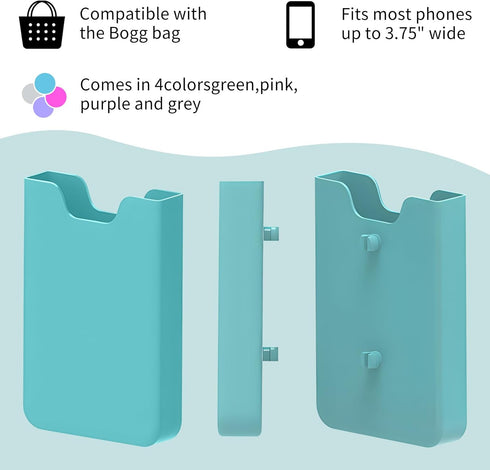 Silicone Phone Holder Compatible with Bogg Bag,2Pcs Soft Silicone Charm Insert Accessories and Attachment for Bogg Beach Bags, Generic Size Fits for iPhone and Android Phones-Pink