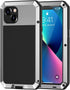 Lanhiem Heavy Duty Metal Case for iPhone 13, Shockproof Tough Rugged Cover with Built-in Glass Screen Protector, 360