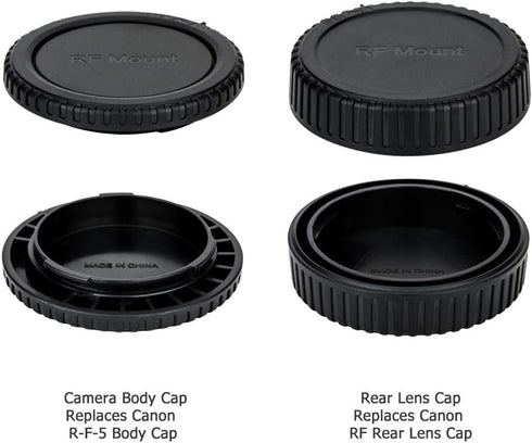 2-Pack R3 JJC ER-H Soft Eyecup Eye Cup Eyepiece Viewfinder & RF Mount Body Cap Rear Lens Cover Cap for Canon EOS Camera