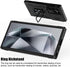 Shockproof Phone Case for Samsung Galaxy S24 Ultra, Sliding Camera Cover & Ring Holder Kickstand, Black