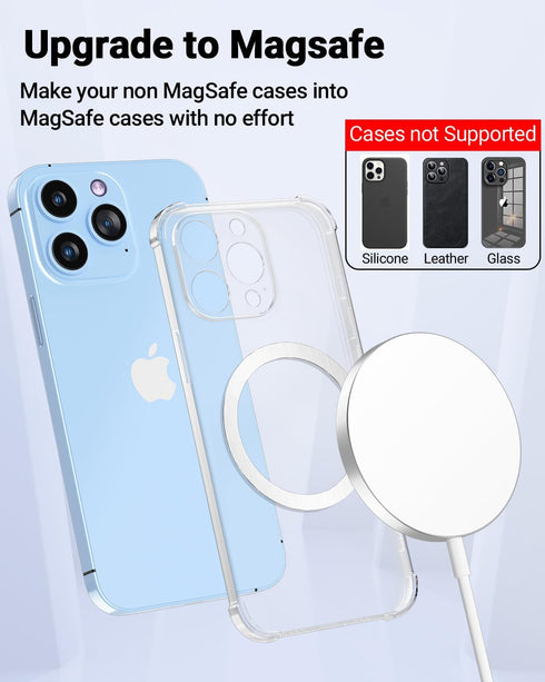 Magnetic Wireless Charging Magsafe Ring-6 PCS, Ultra-Thin (0.4mm) Magsafe Sticker, Compatible with iPhone 15/14/13/12