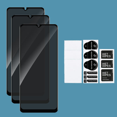 3 Pack Anti-Spy Tempered Glass Privacy Screen Protector for Samsung Galaxy A12/A13/A32 5G/A03S/A02S/A04E/A04S, Full