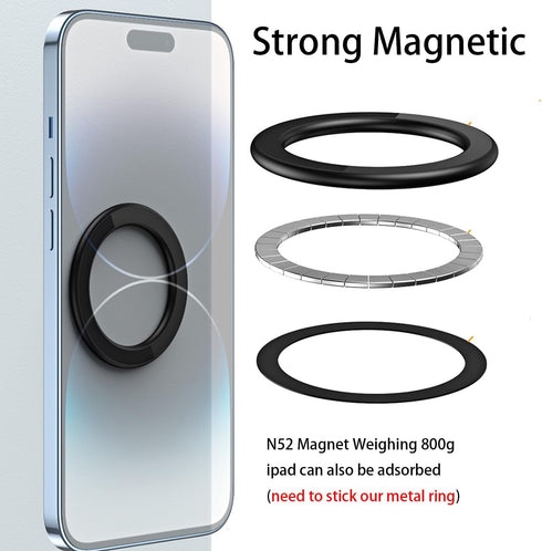 Magnetic Ring Holder for iPhone 14 13 12, Magnet Wall Mobile Phone Holder for Magsafe Case, Black