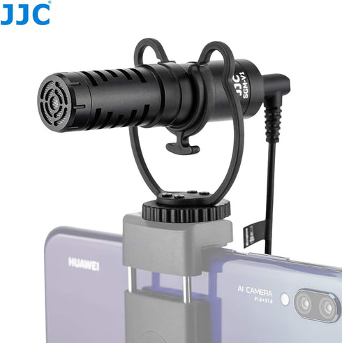 JJC SGM-V1 Shotgun Video Microphone, Cardioid Condenser Mic with Shock Mount and Windscreen for DSLR