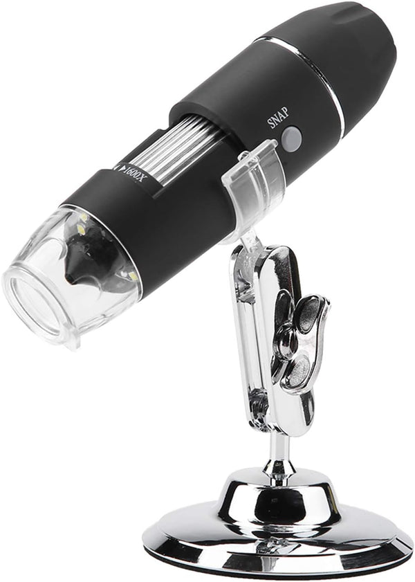 HD Digital Microscope, 50X-1600X Microscope with Stand, Handheld Electronic Microscope for Jewelry Appraisal
