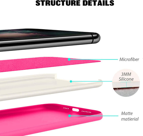 ZUSLAB Case for Apple iPhone 11 Pro Max, Silicone Gel Rubber Bumper Cover, Slim Thin Hard Shell Shockproof - Neon Pink