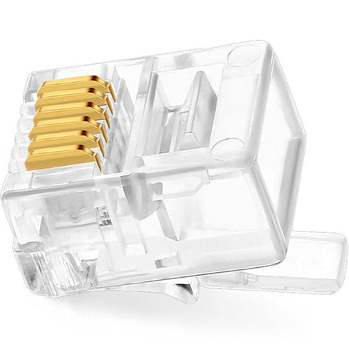 NECABLES 20 Pack RJ11/RJ12 Pass Through Connector 6P6C Telephone Modular Plug for Phone Line Cord