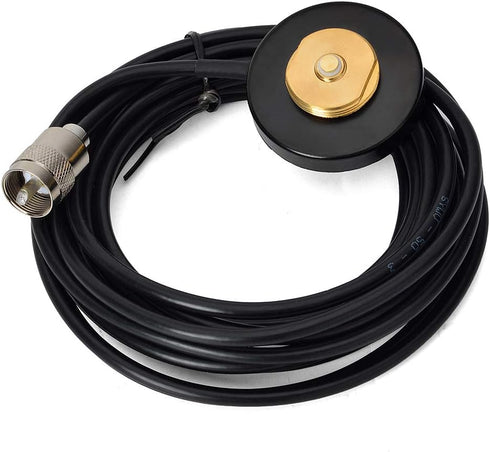 UAYESOK Mini NMO Mount Magnetic Base W/5M Low Loss Coax Cable for NMO Mobile Antennas