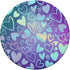 Rainbow Modern Hearts Teal Purple Polygon PopSockets Standard PopGrip