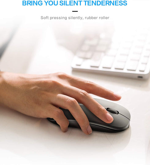 INPHIC Wireless Mouse, 2.4G Silent Rechargeable Ultra Slim USB Portable Mouse, 1600 DPI & 400mAh Battery for Laptop and
