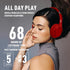 Bluetooth Headphones Over Ear, 68H Playtime Wireless Headset with Microphone, HiFi Stereo Foldable Lightweight Deep