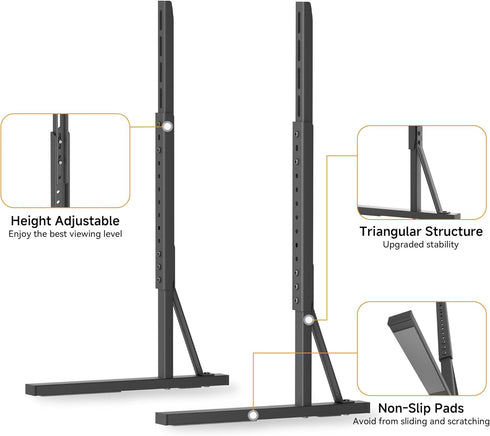 EZISE 35-75 Inch 7 120lbs, 800x400mm Universal TV Stand Legs for LCD/LED/OLED TVs, Tabletop TV Mount Base with Height