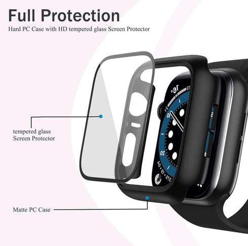Pocoukate Screen Protector for 41mm Apple Watch Series 7, 8, 9, 12 Pack Tempered Glass Protective Cover Bumper